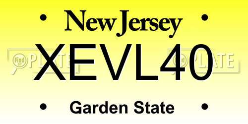 XEVL40 New Jersey License Plate