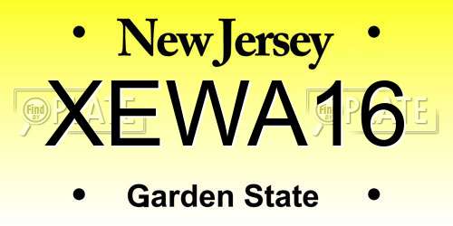 XEWA16 New Jersey License Plate