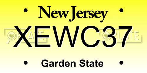 XEWC37 New Jersey License Plate