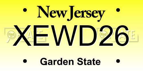 XEWD26 New Jersey License Plate