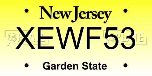 XEWF53 New Jersey License Plate
