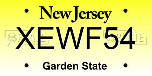 XEWF54 New Jersey License Plate