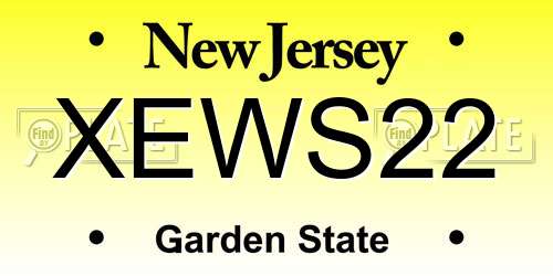 XEWS22 New Jersey License Plate