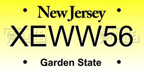 XEWW56 New Jersey License Plate