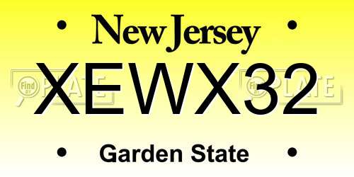 XEWX32 New Jersey License Plate