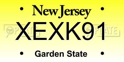 XEXK91 New Jersey License Plate