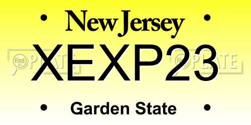 XEXP23 New Jersey License Plate