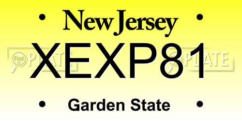 XEXP81 New Jersey License Plate