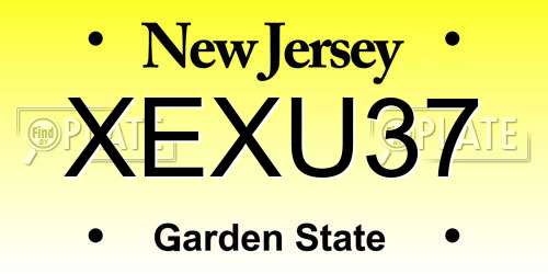 XEXU37 New Jersey License Plate