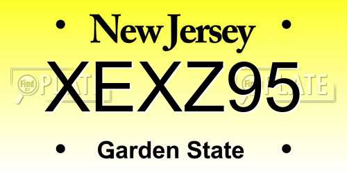 XEXZ95 New Jersey License Plate