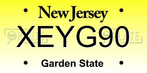 XEYG90 New Jersey License Plate