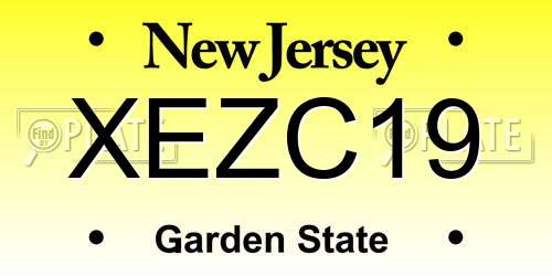 XEZC19 New Jersey License Plate