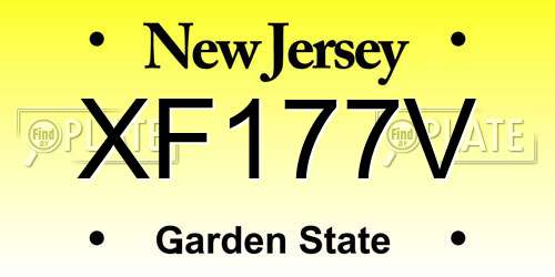 XF177V New Jersey License Plate