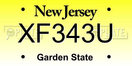 XF343U New Jersey License Plate