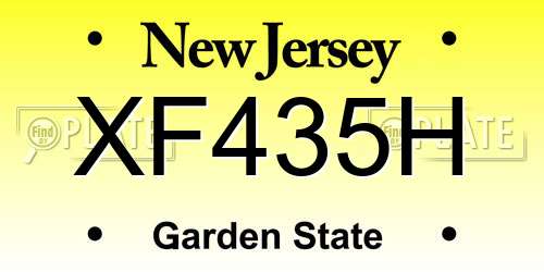 XF435H New Jersey License Plate