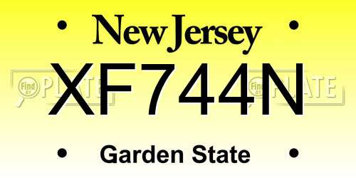XF744N New Jersey License Plate