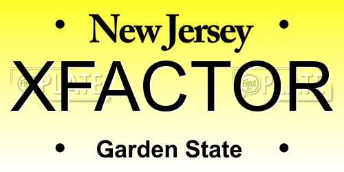 XFACTOR New Jersey License Plate