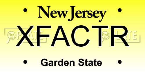 XFACTR New Jersey License Plate