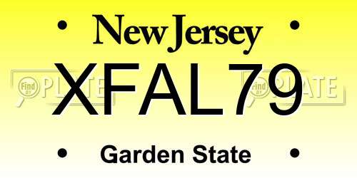 XFAL79 New Jersey License Plate