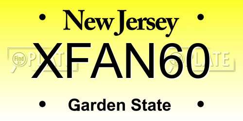 XFAN60 New Jersey License Plate