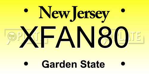 XFAN80 New Jersey License Plate
