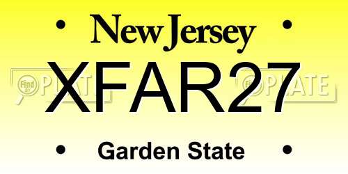 XFAR27 New Jersey License Plate