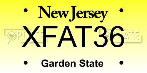 XFAT36 New Jersey License Plate