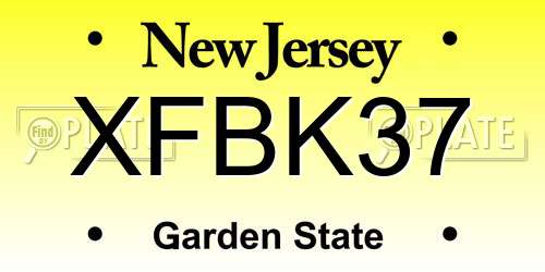 XFBK37 New Jersey License Plate