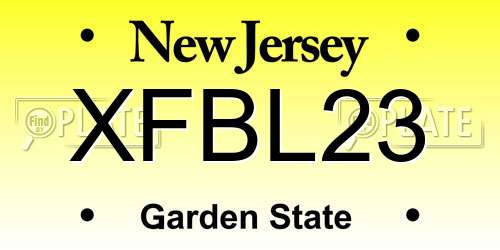 XFBL23 New Jersey License Plate