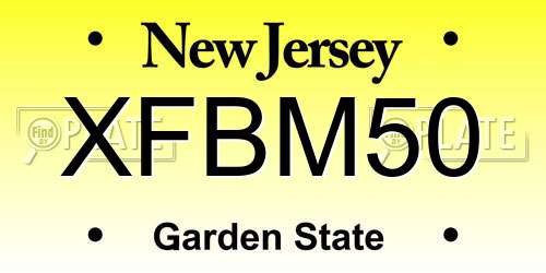 XFBM50 New Jersey License Plate