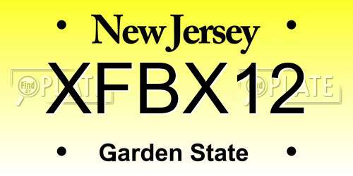 XFBX12 New Jersey License Plate