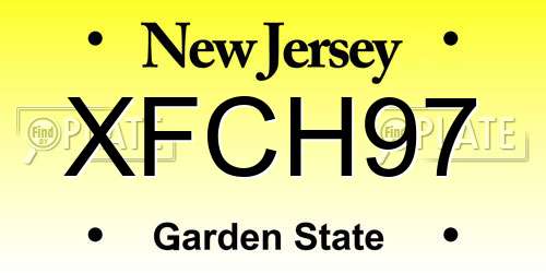 XFCH97 New Jersey License Plate