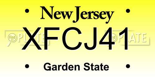 XFCJ41 New Jersey License Plate