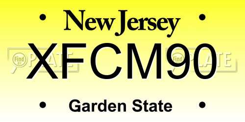 XFCM90 New Jersey License Plate