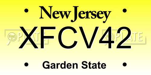 XFCV42 New Jersey License Plate