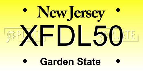 XFDL50 New Jersey License Plate