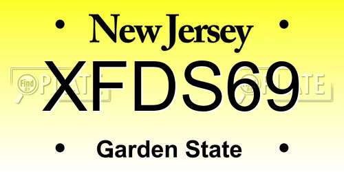 XFDS69 New Jersey License Plate