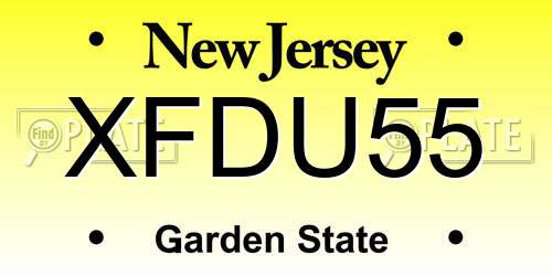 XFDU55 New Jersey License Plate