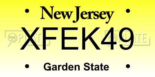 XFEK49 New Jersey License Plate