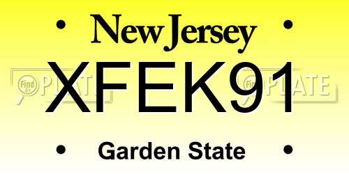 XFEK91 New Jersey License Plate