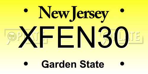 XFEN30 New Jersey License Plate