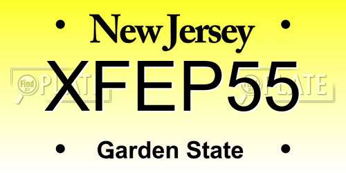 XFEP55 New Jersey License Plate