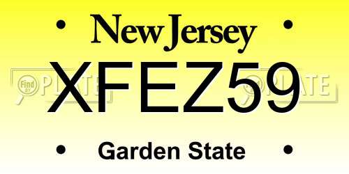 XFEZ59 New Jersey License Plate