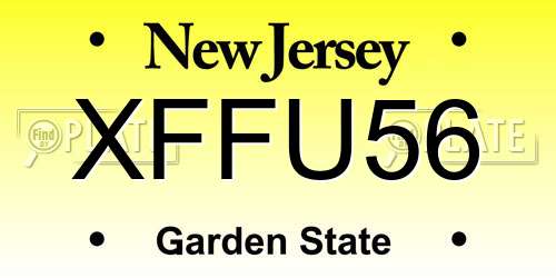 XFFU56 New Jersey License Plate