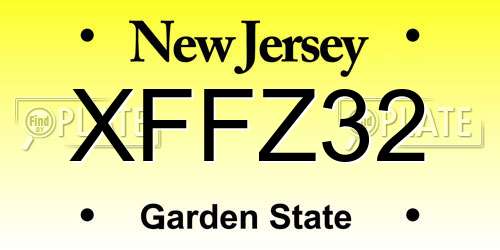 XFFZ32 New Jersey License Plate
