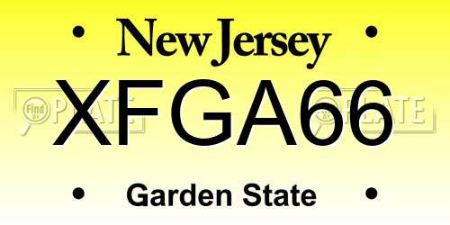 XFGA66 New Jersey License Plate