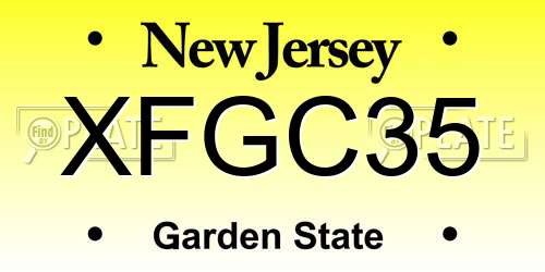 XFGC35 New Jersey License Plate
