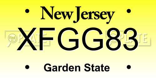XFGG83 New Jersey License Plate