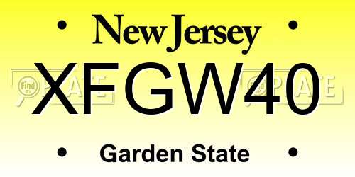 XFGW40 New Jersey License Plate