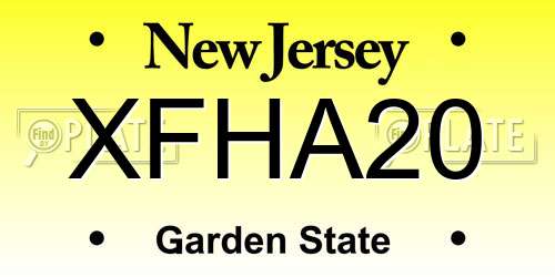 XFHA20 New Jersey License Plate